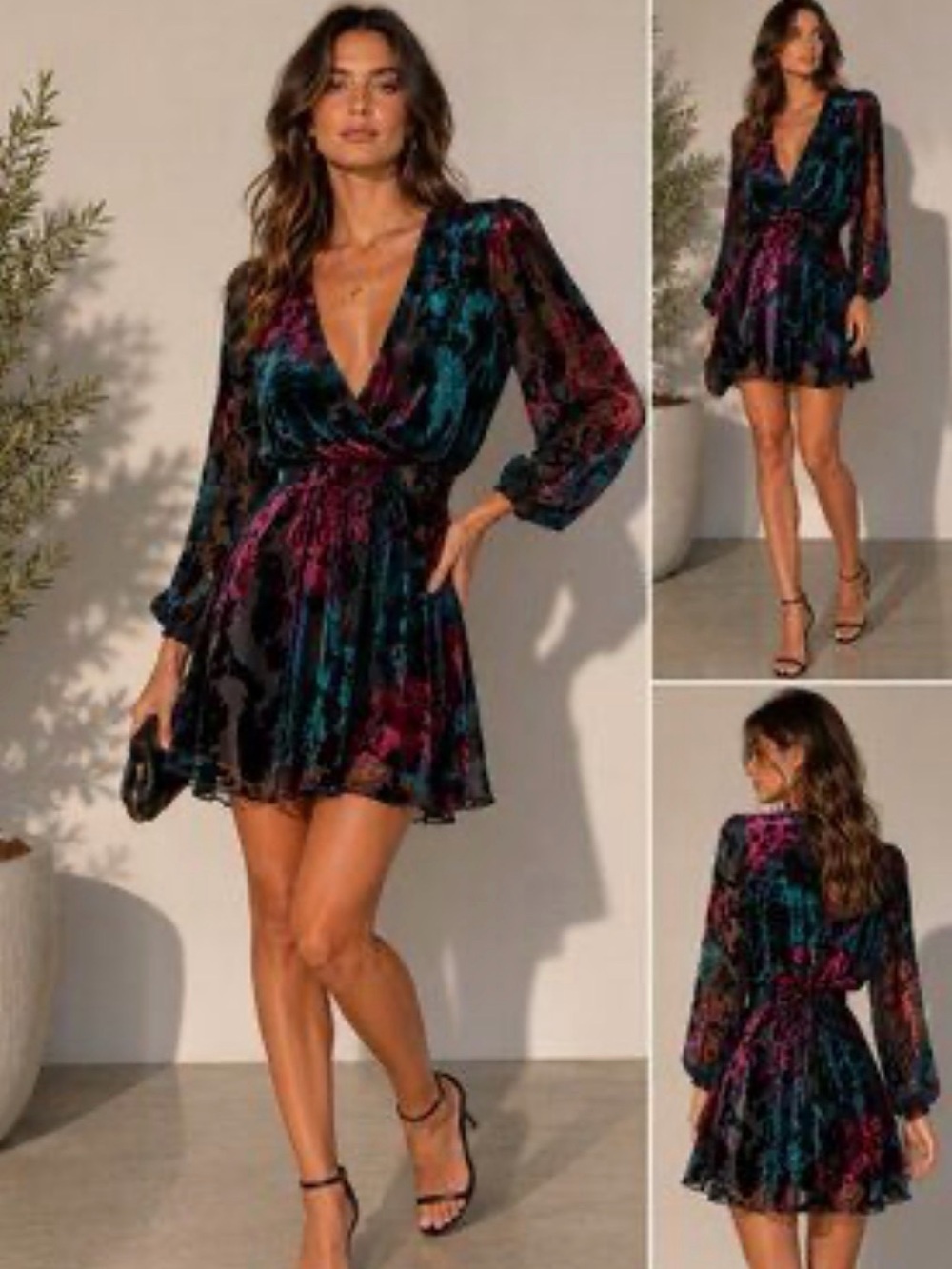 Nwot Caroline Constas velvet burnout Olena mini Dress Size med